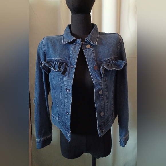 H&M Divided Denim Jean Jacket with Ruffle Detail - Picture 3 of 11